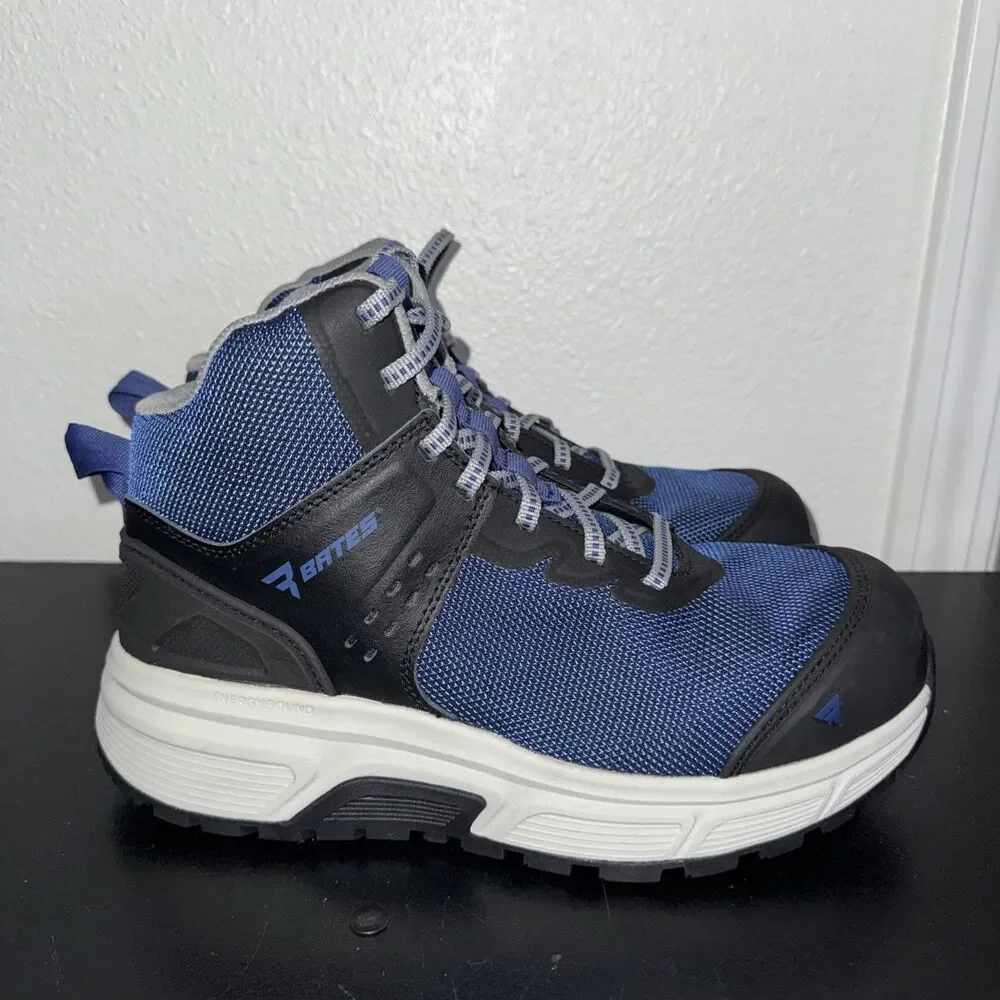 Bates Jumpstart Mid Energybound Carbon Safety Toe Boots Blue New Men's Size 7